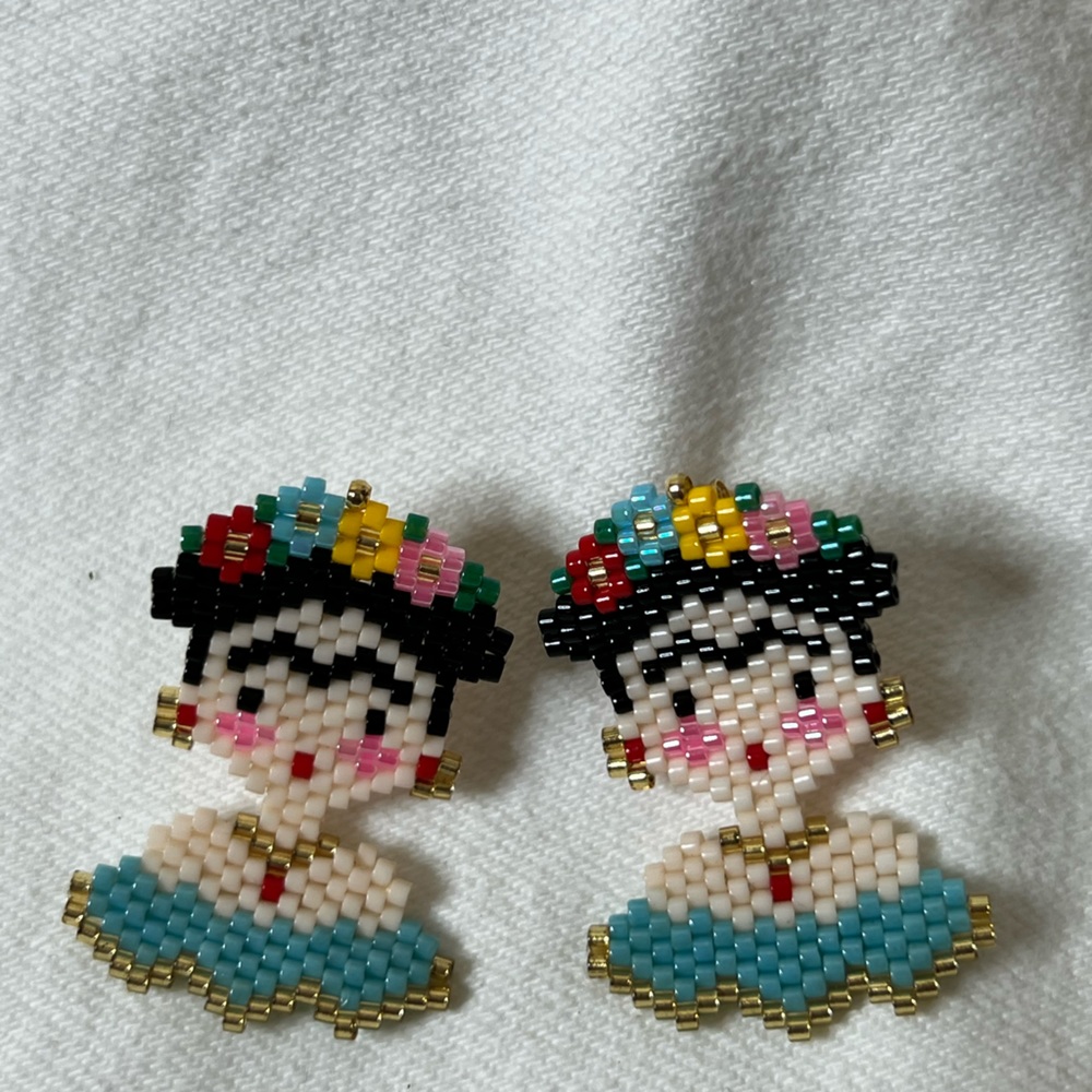Frida Kahlo Blue Earrings